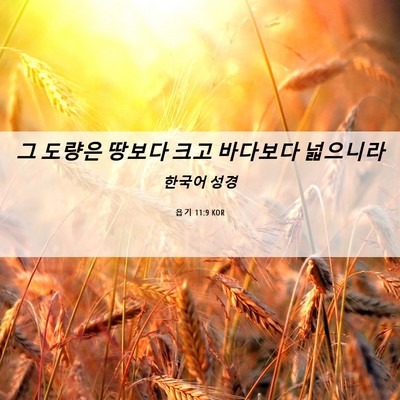 Picture 06 - 욥기 11:9 KOR - 그 도량은 땅보다 크고 바다보다 - Bible Verse Picture
