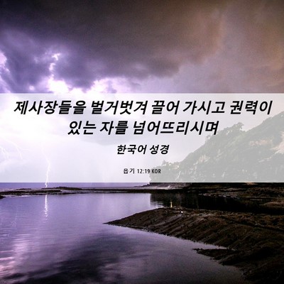 Picture 06 - 욥기 12:19 KOR - 제사장들을 벌거벗겨 끌어 가시고 - Bible Verse Picture