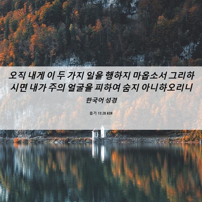 Picture 06 - 욥기 13:20 KOR - 오직 내게 이 두 가지 일을 행하지 - Bible Verse Picture