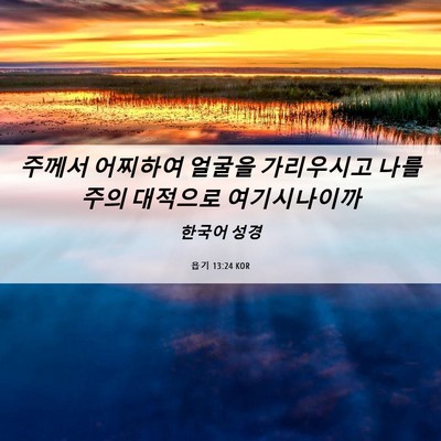 Picture 06 - 욥기 13:24 KOR - 주께서 어찌하여 얼굴을 가리우시고 - Bible Verse Picture