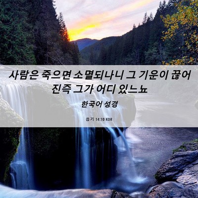 Picture 06 - 욥기 14:10 KOR - 사람은 죽으면 소멸되나니 그 기운이 - Bible Verse Picture