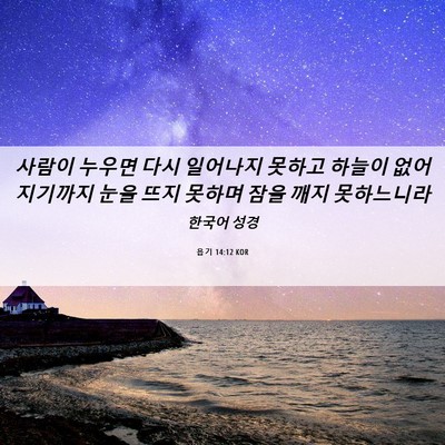 Picture 06 - 욥기 14:12 KOR - 사람이 누우면 다시 일어나지 못하고 - Bible Verse Picture