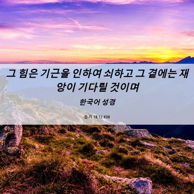Picture 06 - 욥기 18:12 KOR - 그 힘은 기근을 인하여 쇠하고 그 - Bible Verse Picture