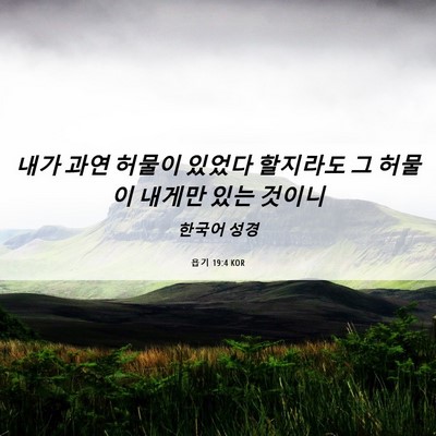 Picture 06 - 욥기 19:4 KOR - 내가 과연 허물이 있었다 할지라도 - Bible Verse Picture