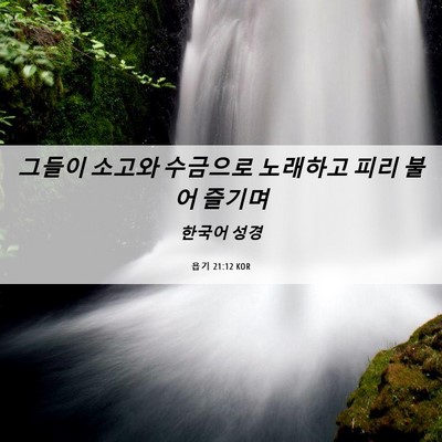 Picture 06 - 욥기 21:12 KOR - 그들이 소고와 수금으로 노래하고 - Bible Verse Picture