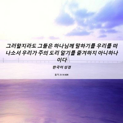 Picture 06 - 욥기 21:14 KOR - 그러할지라도 그들은 하나님께 - Bible Verse Picture