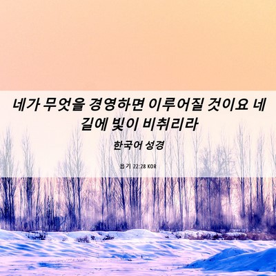 Picture 06 - 욥기 22:28 KOR - 네가 무엇을 경영하면 이루어질 - Bible Verse Picture