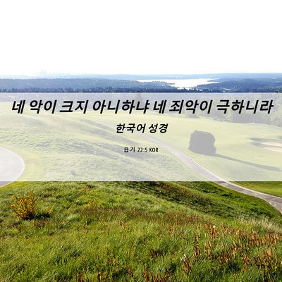 Picture 06 - 욥기 22:5 KOR - 네 악이 크지 아니하냐 네 죄악이 - Bible Verse Picture
