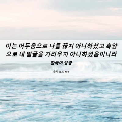 Picture 06 - 욥기 23:17 KOR - 이는 어두움으로 나를 끊지 - Bible Verse Picture