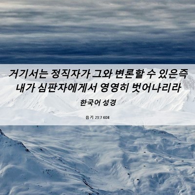 Picture 06 - 욥기 23:7 KOR - 거기서는 정직자가 그와 변론할 수 - Bible Verse Picture