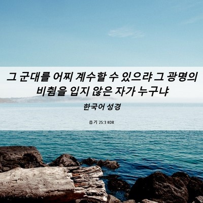 Picture 06 - 욥기 25:3 KOR - 그 군대를 어찌 계수할 수 있으랴 그 - Bible Verse Picture