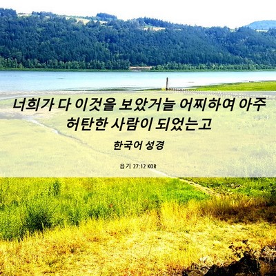 Picture 06 - 욥기 27:12 KOR - 너희가 다 이것을 보았거늘 어찌하여 - Bible Verse Picture