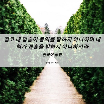 Picture 06 - 욥기 27:4 KOR - 결코 내 입술이 불의를 말하지 - Bible Verse Picture