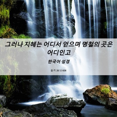 Picture 06 - 욥기 28:12 KOR - 그러나 지혜는 어디서 얻으며 명철의 - Bible Verse Picture