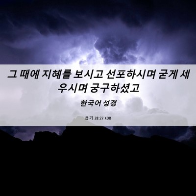 Picture 06 - 욥기 28:27 KOR - 그 때에 지혜를 보시고 선포하시며 - Bible Verse Picture