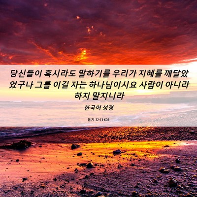 Picture 06 - 욥기 32:13 KOR - 당신들이 혹시라도 말하기를 우리가 - Bible Verse Picture