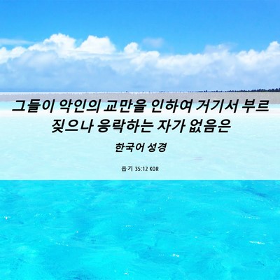Picture 06 - 욥기 35:12 KOR - 그들이 악인의 교만을 인하여 거기서 - Bible Verse Picture