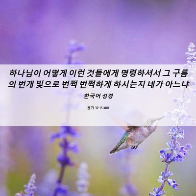 Picture 06 - 욥기 37:15 KOR - 하나님이 어떻게 이런 것들에게 - Bible Verse Picture