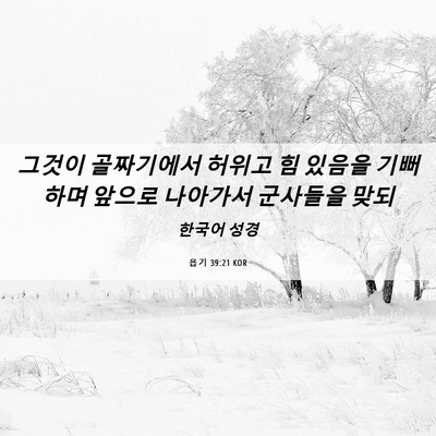 Picture 06 - 욥기 39:21 KOR - 그것이 골짜기에서 허위고 힘 있음을 - Bible Verse Picture