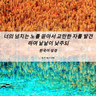 Picture 06 - 욥기 40:11 KOR - 너의 넘치는 노를 쏟아서 교만한 - Bible Verse Picture