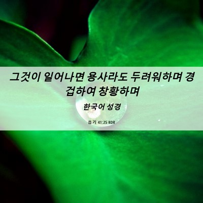 Picture 06 - 욥기 41:25 KOR - 그것이 일어나면 용사라도 - Bible Verse Picture