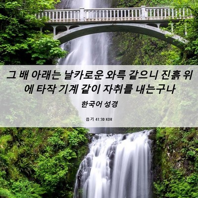 Picture 06 - 욥기 41:30 KOR - 그 배 아래는 날카로운 와륵 같으니 - Bible Verse Picture