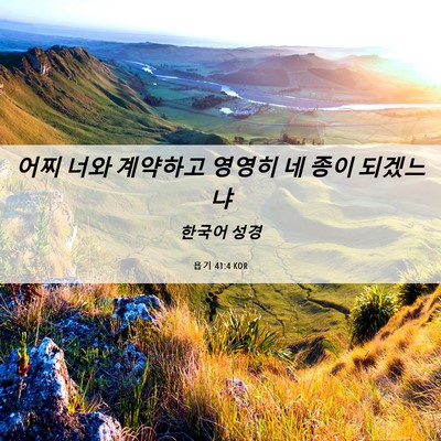 Picture 06 - 욥기 41:4 KOR - 어찌 너와 계약하고 영영히 네 종이 - Bible Verse Picture