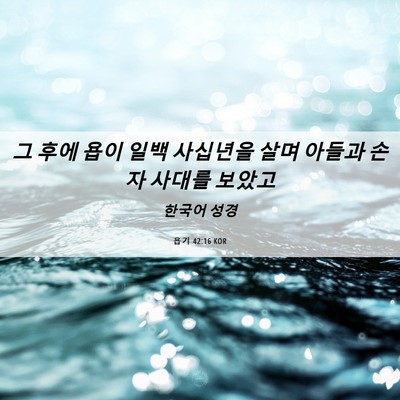 Picture 06 - 욥기 42:16 KOR - 그 후에 욥이 일백 사십년을 살며 - Bible Verse Picture