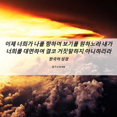 Picture 06 - 욥기 6:28 KOR - 이제 너희가 나를 향하여 보기를 - Bible Verse Picture