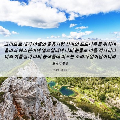 Picture 06 - 이사야 16:9 KOR - 그러므로 내가 야셀의 울음처럼 - Bible Verse Picture