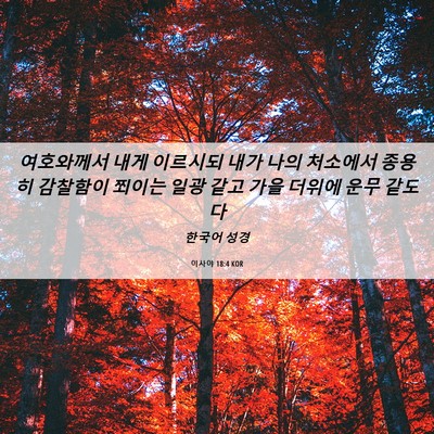 Picture 06 - 이사야 18:4 KOR - 여호와께서 내게 이르시되 내가 나의 - Bible Verse Picture