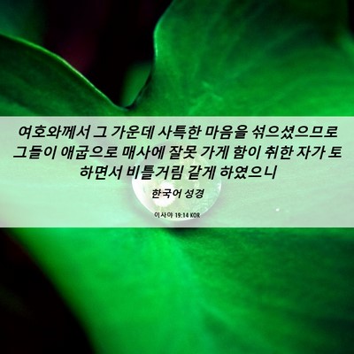 Picture 06 - 이사야 19:14 KOR - 여호와께서 그 가운데 사특한 마음을 - Bible Verse Picture