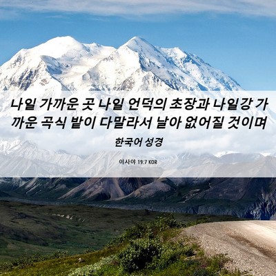 Picture 06 - 이사야 19:7 KOR - 나일 가까운 곳 나일 언덕의 초장과 - Bible Verse Picture