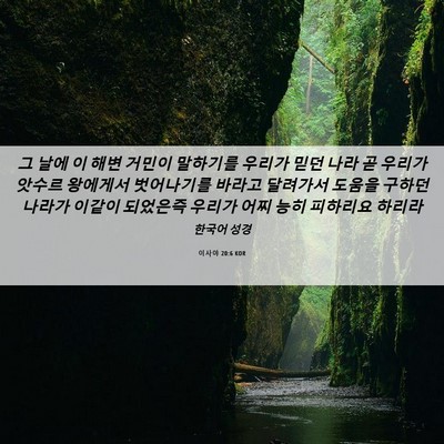 Picture 06 - 이사야 20:6 KOR - 그 날에 이 해변 거민이 말하기를 - Bible Verse Picture