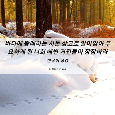 Picture 06 - 이사야 23:2 KOR - 바다에 왕래하는 시돈 상고로 - Bible Verse Picture