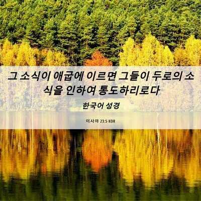 Picture 06 - 이사야 23:5 KOR - 그 소식이 애굽에 이르면 그들이 - Bible Verse Picture