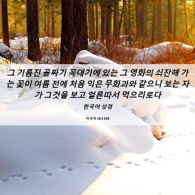 Picture 06 - 이사야 28:4 KOR - 그 기름진 골짜기 꼭대기에 있는 그 - Bible Verse Picture