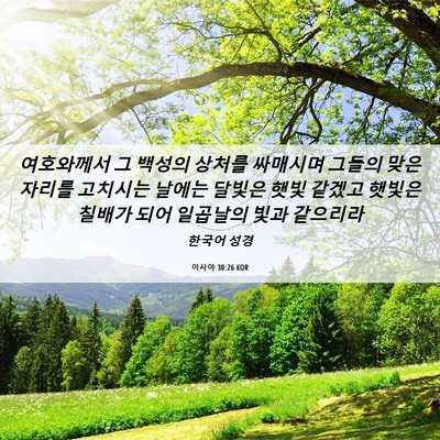 Picture 06 - 이사야 30:26 KOR - 여호와께서 그 백성의 상처를 - Bible Verse Picture