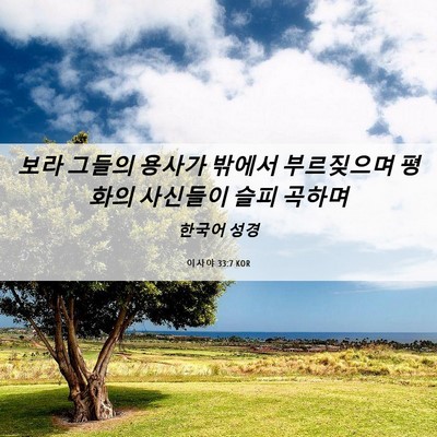 Picture 06 - 이사야 33:7 KOR - 보라 그들의 용사가 밖에서 - Bible Verse Picture