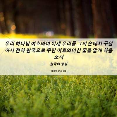 Picture 06 - 이사야 37:20 KOR - 우리 하나님 여호와여 이제 우리를 - Bible Verse Picture