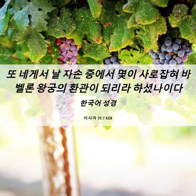 Picture 06 - 이사야 39:7 KOR - 또 네게서 날 자손 중에서 몇이 - Bible Verse Picture