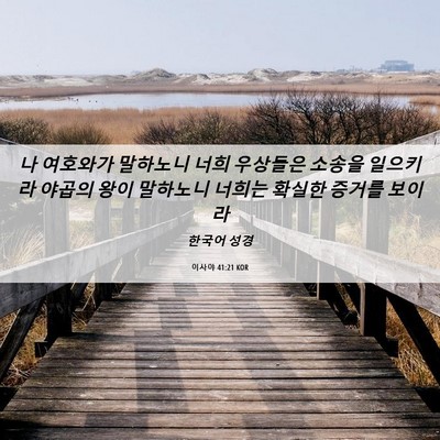 Picture 06 - 이사야 41:21 KOR - 나 여호와가 말하노니 너희 우상들은 - Bible Verse Picture