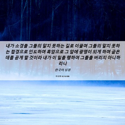 Picture 06 - 이사야 42:16 KOR - 내가 소경을 그들의 알지 못하는 - Bible Verse Picture