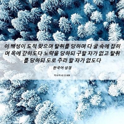 Picture 06 - 이사야 42:22 KOR - 이 백성이 도적 맞으며 탈취를 - Bible Verse Picture