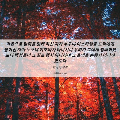 Picture 06 - 이사야 42:24 KOR - 야곱으로 탈취를 당케 하신 자가 - Bible Verse Picture