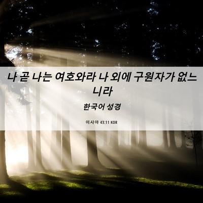 Picture 06 - 이사야 43:11 KOR - 나 곧 나는 여호와라 나 외에 - Bible Verse Picture