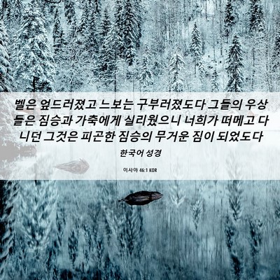 Picture 06 - 이사야 46:1 KOR - 벨은 엎드러졌고 느보는 - Bible Verse Picture