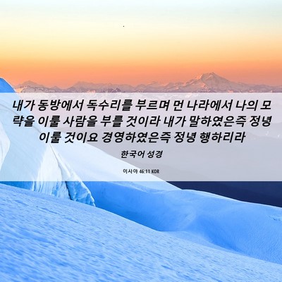 Picture 06 - 이사야 46:11 KOR - 내가 동방에서 독수리를 부르며 먼 - Bible Verse Picture