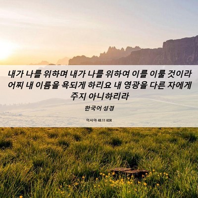 Picture 06 - 이사야 48:11 KOR - 내가 나를 위하며 내가 나를 위하여 - Bible Verse Picture