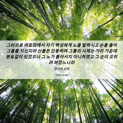 Picture 06 - 이사야 5:25 KOR - 그러므로 여호와께서 자기 백성에게 - Bible Verse Picture